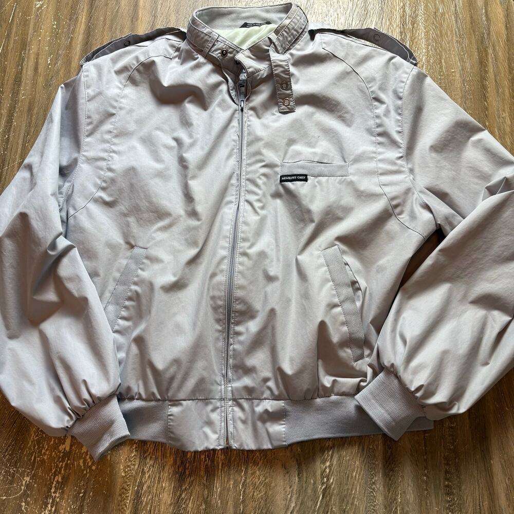 Vintage Members Only Men's Gray Size 44 Jacket